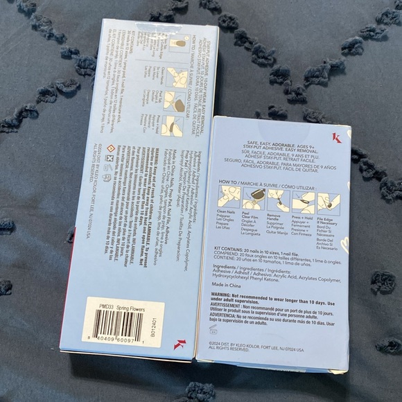 NWT mom and kid matching gel press ons in French tip pastel  includes remover - Picture 3 of 6